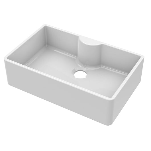  Nuie Fireclay Butler Sink with Central Waste and Tap Ledge 795x500x220 - White