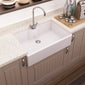 Nuie Fireclay Butler Sink with Central Waste and Tap Ledge 795x500x220 - White