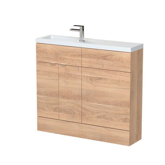 Hudson Reed 1000mm Combination Vanity & WC Compact - Bleached Oak