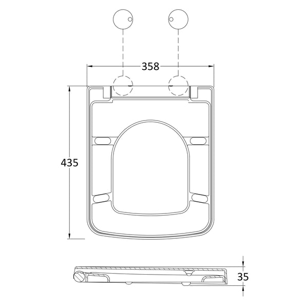 Nuie Square Soft Close Seat White welovecouk