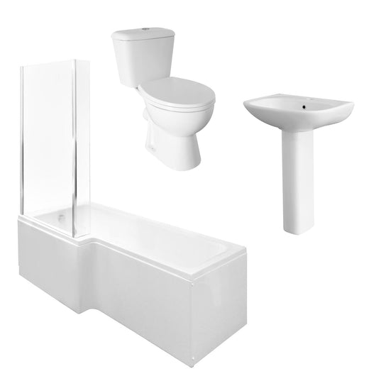  Alpha Complete L-Shape Bathroom Suite - 1500,1600 & 1700 available with Various Options