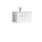 Nuie Arno 600mm Wall Hung 1 Drawer Vanity & Basin 2 - Gloss White