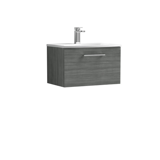  Nuie Arno 600mm Wall Hung 1 Drawer Vanity & Basin 4 - Anthracite