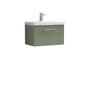 Nuie Arno 600mm Wall Hung 1 Drawer Vanity & Basin 1 - Satin Green