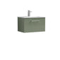 Nuie Arno 600mm Wall Hung 1 Drawer Vanity & Basin 2 - Satin Green