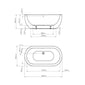 BC Designs Ovali 1690 Gloss White Acrymite Freestanding Bath