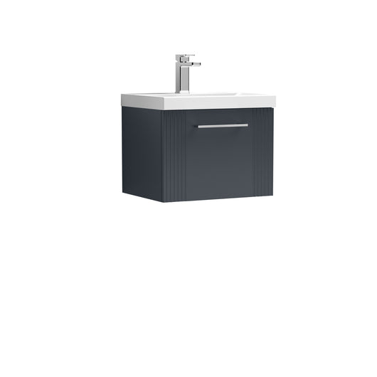  Nuie Deco 500mm Wall Hung Single Drawer Vanity & Basin 1 - Satin Anthracite