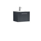 Nuie Deco 500mm Wall Hung Single Drawer Vanity & Basin 2 - Satin Anthracite
