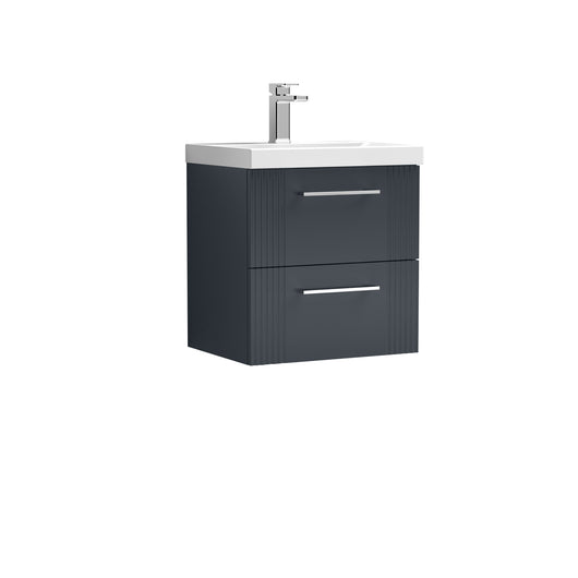  Nuie Deco 500mm Wall Hung 2 Drawer Vanity & Basin 1 - Satin Anthracite