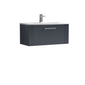 Nuie Deco 800mm Wall Hung Single Drawer Vanity & Basin 4 - Satin Anthracite
