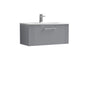 Nuie Deco 800mm Wall Hung Single Drawer Vanity & Basin 4 - Satin Grey