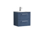 Nuie Deco 500mm Wall Hung 2 Drawer Vanity & Basin 2 - Satin Blue