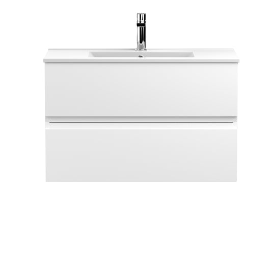  Hudson Reed Urban 800mm Wall Hung 2-Drawer Vanity Unit & Basin 2 - Satin White