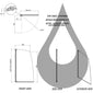 Aqualux Sail Bath Screen 1400(H) x 750mm - Polished Silver