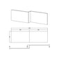 Nuie 1700mm L Shape Square Shower Bath Front Panel - Anthracite Woodgrain