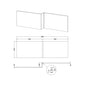 Nuie 1700mm L Shape Square Shower Bath Front Panel - Anthracite Woodgrain