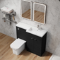 Parkhouse 1100mm L Shape Combination Basin and WC Unit - Charcoal Black