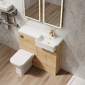 Bradwell 1000mm Combination Unit Bleached Oak & Semi Recessed Square Basin