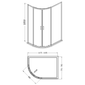 Ralus6 Offset Quad Sliding Door Enclosure 1850 x 1200 x 800mm - Chrome - welovecouk