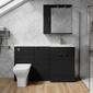 Parkhouse 1500mm L Shape Combination Basin and WC Unit - Charcoal Black