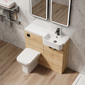 Calver 1000mm Combination Unit & Semi Recessed Round Basin - Bleached Oak