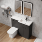 Parkhouse 1000mm L Shape Combination Basin and WC Unit - Gloss Grey