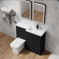 Parkhouse 1100mm L Shape Combination Basin and WC Unit - Charcoal Black