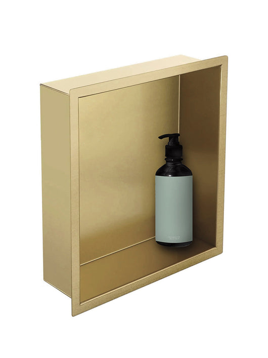  Giavani Stainless Steel 300 x 450mm Brushed Brass Shower Niche