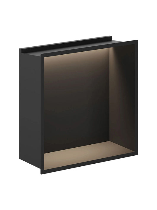  Giavani Stainless Steel 300 x 300mm Black Shower Niche With LED Lights