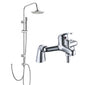 Aquadart Conway Round Dual Bath Shower Mixer Kit with Rain Shower Rose & Handset - Chrome