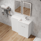 Parkhouse 1100mm L Shape Combination Basin and WC Unit Gloss White