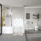 Serene 1800 L-Shaped Brushed Brass Complete Shower Bathroom Suite