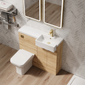 Bradwell 1000mm Combination Unit Bleached Oak & Semi Recessed Square Basin