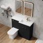 Parkhouse 1000mm L Shape Combination Basin and WC Unit - Charcoal Black