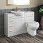 Buckingham 1250mm Gloss White Toilet & Vanity Unit with Basin & Drawer Unit - welovecouk