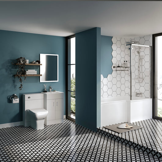  Nova 1700 L Shaped Complete Shower Bathroom Suite