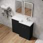 Parkhouse 1000mm L Shape Combination Basin and WC Unit - Charcoal Black