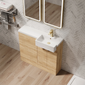 Bradwell 1000mm Combination Unit Bleached Oak & Semi Recessed Square Basin