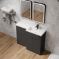 Parkhouse 1200mm L Shape Combination Basin and WC Unit Gloss Grey