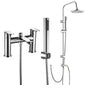 Aquadart Albury Bath Shower Mixer & Round Dual Rigid Riser Shower Kit - Chrome
