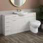 Buckingham 1564mm Gloss White Toilet & Vanity Unit with Basin , Drawer Unit & Laundry Unit - welovecouk