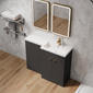 Parkhouse 1000mm L Shape Combination Basin and WC Unit - Gloss Grey