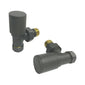 Manual Radiator Valve Round (Pair) | Angled - Anthracite