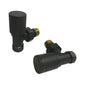 Manual Radiator Valve Round (Pair) | Angled - Black