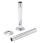 Westminster Chrome Thermostatic Radiator Round Valves with 130mm Pipe Sleeves - Angled