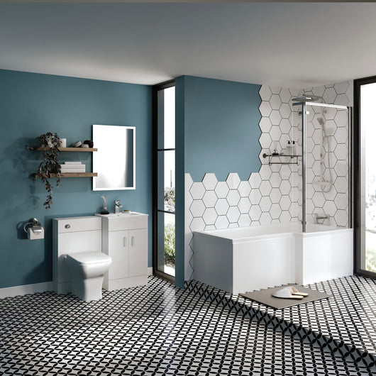  Nova 1700 L Shaped Complete Shower Bathroom Suite - welovecouk