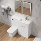 Parkhouse 1000mm L Shape Combination Basin and WC Unit Gloss White