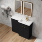 Parkhouse 1100mm L Shape Combination Basin and WC Unit - Charcoal Black