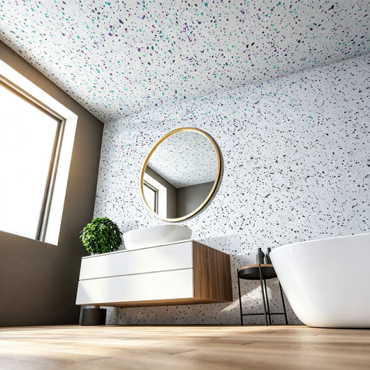  SDG PVC Ceiling Panel - 2700 x 250 x 9.5mm (5 Pack) - Galaxy White Sparkle