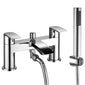 Portobello Bath Shower Mixer with Slider Rail Kit - Chrome - welovecouk